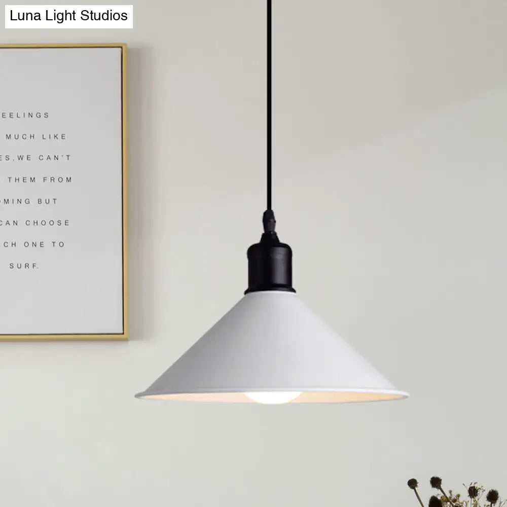 Adjustable Cord Metal Pendant Light For Dining Table - Modern 1-Light Conical Ceiling (7.5/8.5