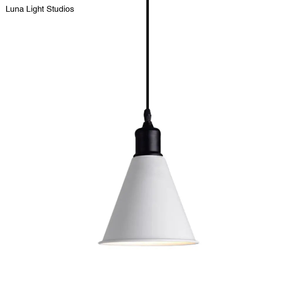 Adjustable Cord Metal Pendant Light For Dining Table - Modern 1-Light Conical Ceiling (7.5/8.5