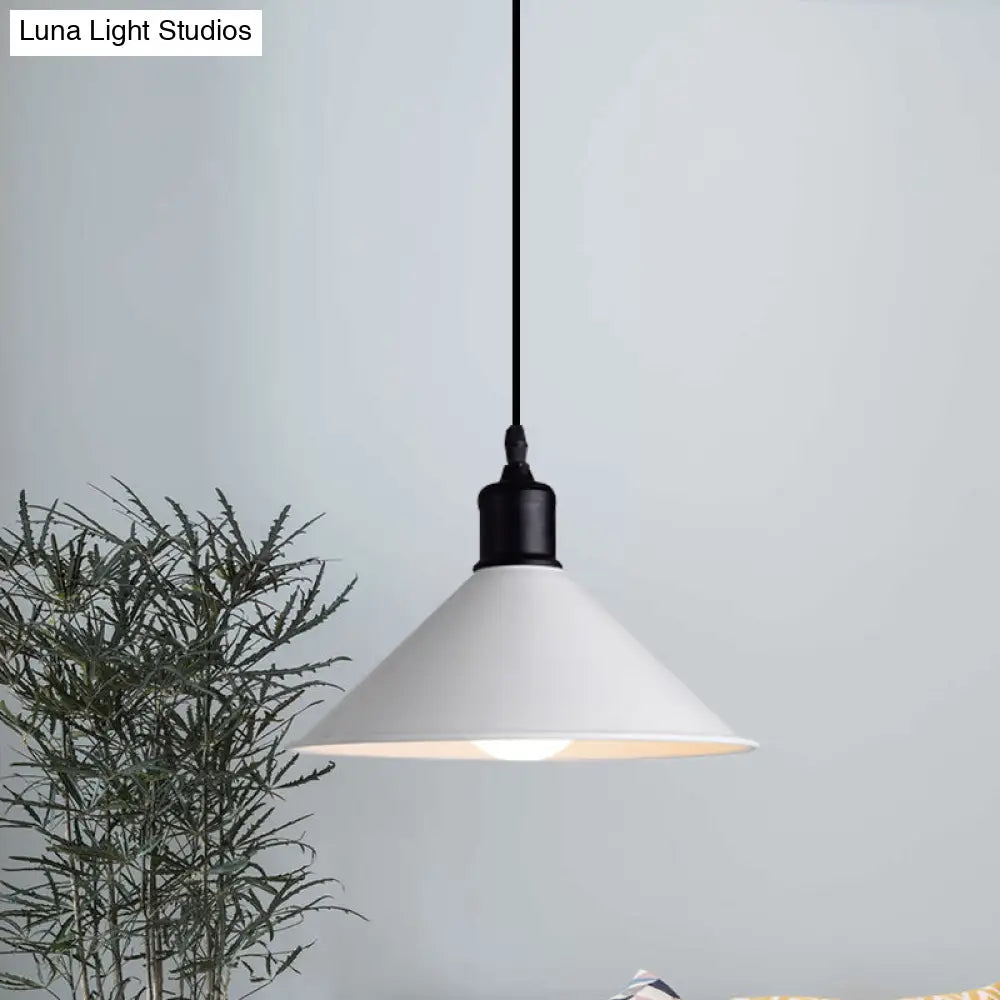 Adjustable Cord Metal Pendant Light For Dining Table - Modern 1-Light Conical Ceiling (7.5/8.5