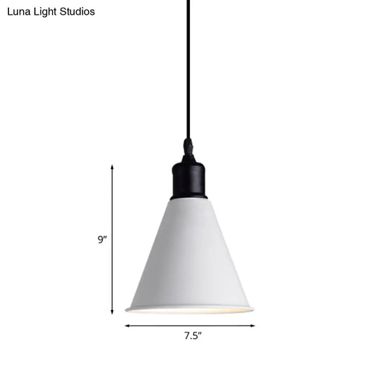 Adjustable Cord Metal Pendant Light For Dining Table - Modern 1-Light Conical Ceiling (7.5/8.5