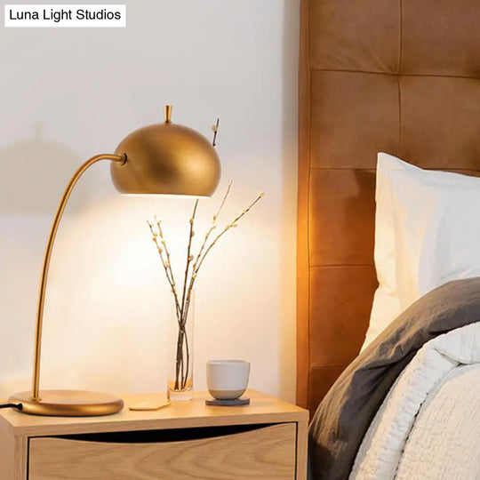 Metal Dome Nightstand Light - Modern Brass Design For Bedroom Table Lighting