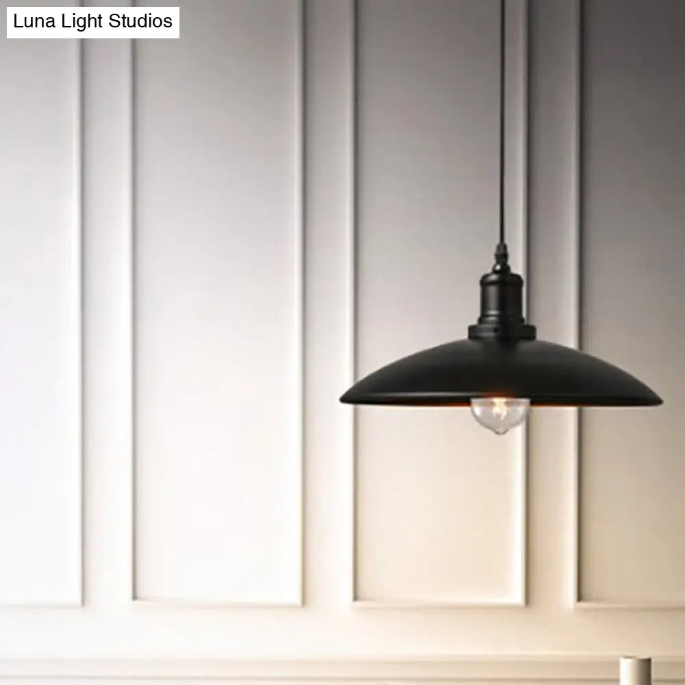 Metal Dome Shaped Pendulum Light - Farmhouse 1-Light Hanging Lamp Kit