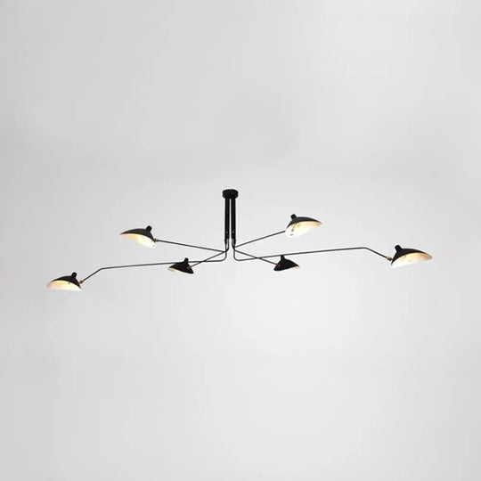 Metal Duckbill Hanging Lamp Post Modern 2/3/5 Lights Black Living Room Chandelier Light 6 / A