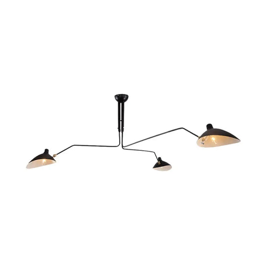 Metal Duckbill Hanging Lamp Post Modern 2/3/5 Lights Black Living Room Chandelier Light 3 / A