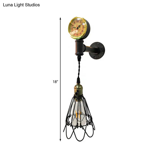 Metal Farmhouse Wall Sconce With Aged Brass Finish And Corridor Gauge