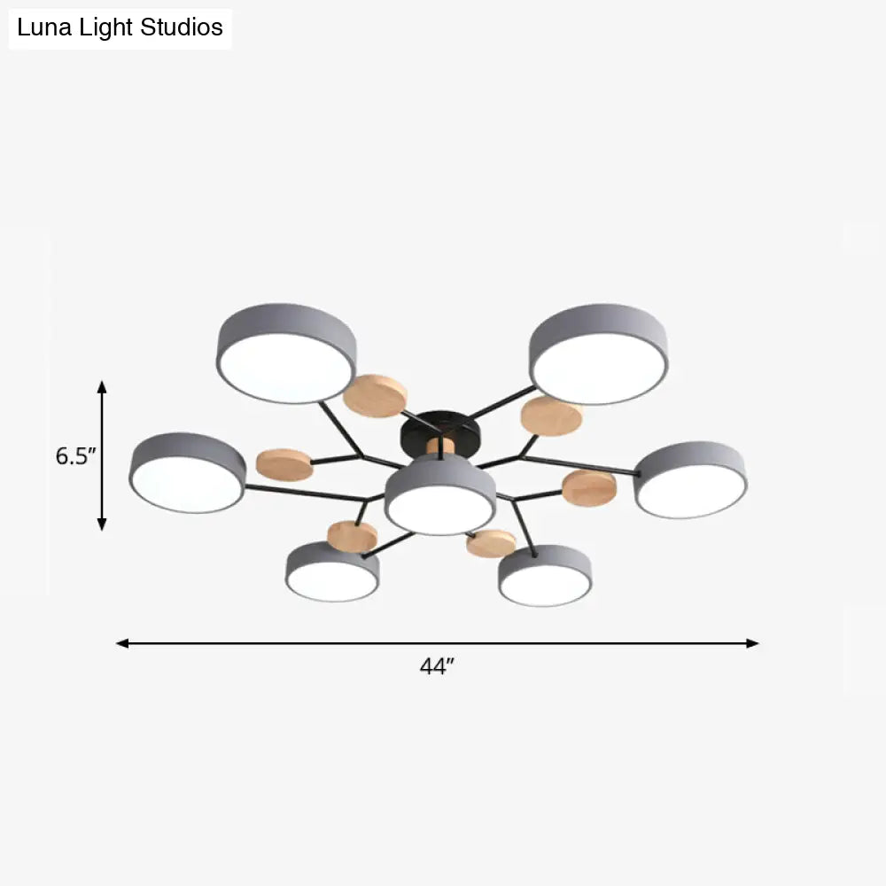 Metal Flush Nordic Led Ceiling Light With Tree Branch Design - Ideal For Bedroom