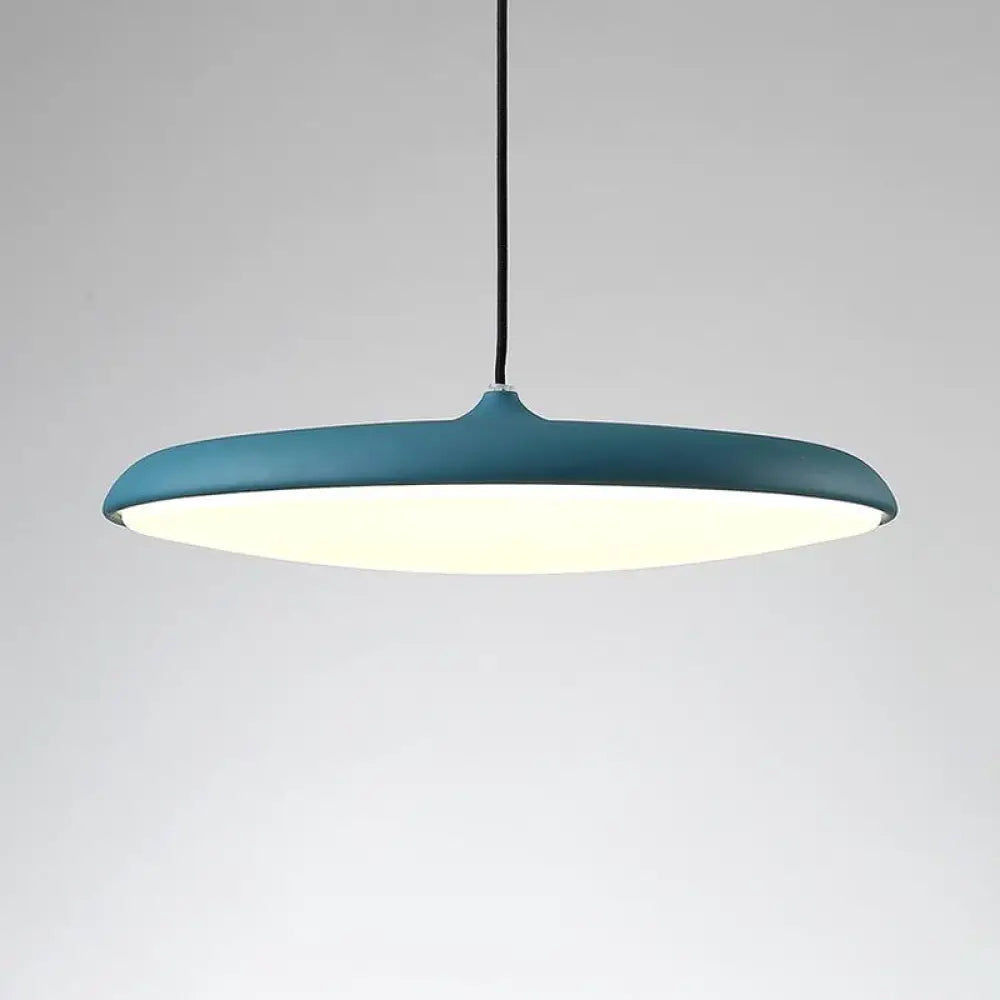 Metal Flying Saucer Shaped Pendulum Light Blue / Small Pendant Lighting