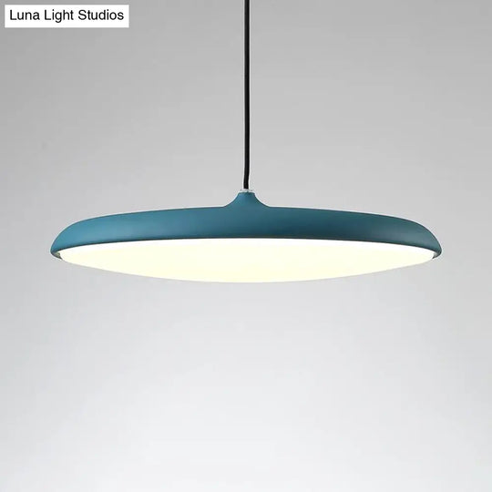 Metal Flying Saucer Shaped Pendulum Light Blue / Small Pendant Lighting