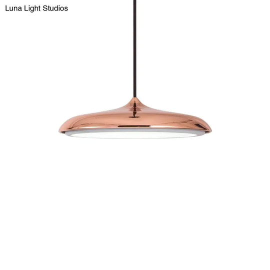 Metal Flying Saucer Shaped Pendulum Light Rose Gold / Small Pendant Lighting