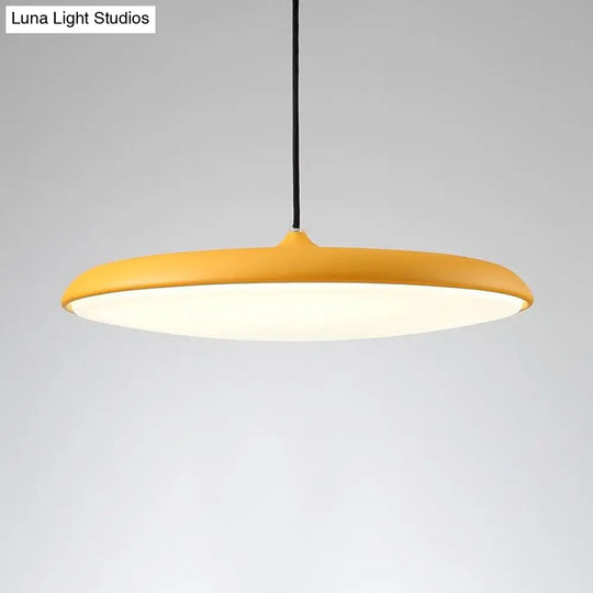 Metal Flying Saucer Shaped Pendulum Light Yellow / Small Pendant Lighting