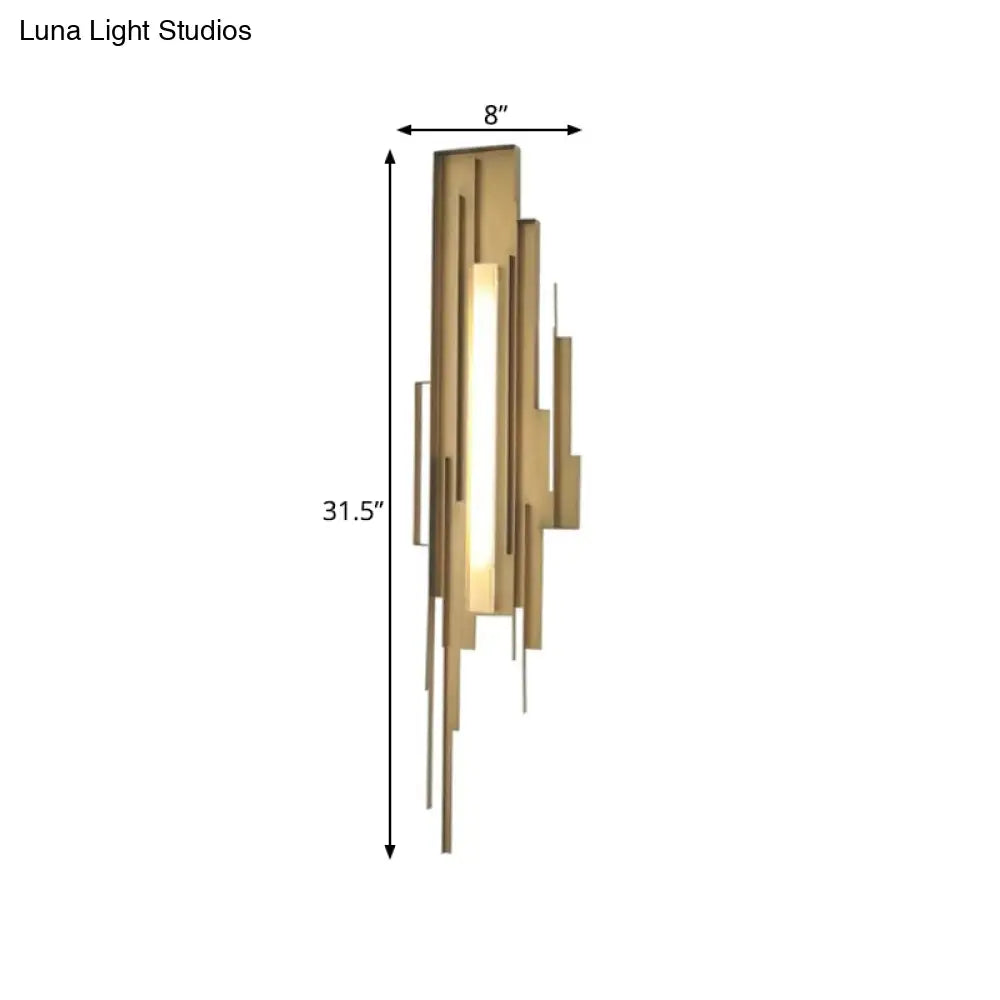 Metal Geometric Wall Mount Led Gold Sconce For Living Room Lighting