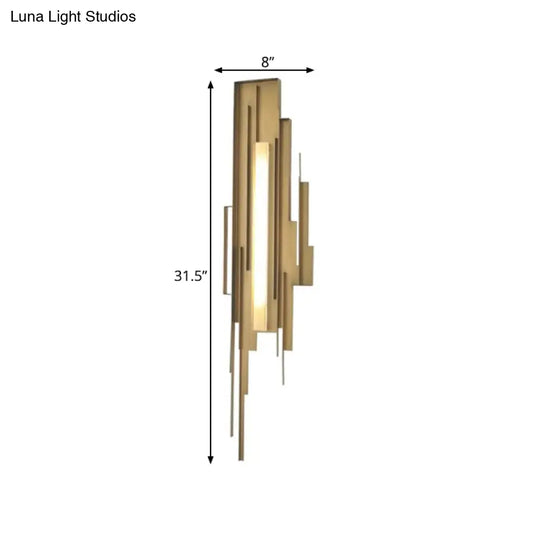 Metal Geometric Wall Mount Led Gold Sconce For Living Room Lighting