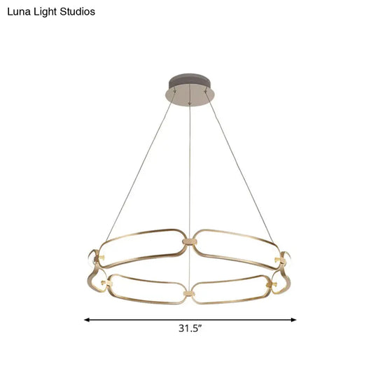 Stylish Gold Metal Led Pendant Light - 1/2-Tiered Wristlet Chandelier Small/Large Sizes