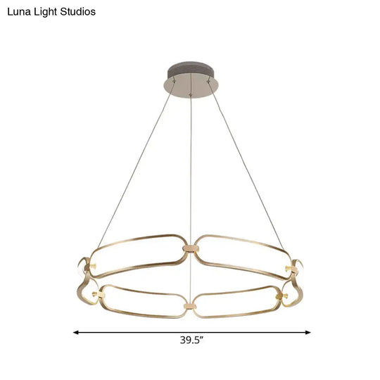 Stylish Gold Metal Led Pendant Light - 1/2-Tiered Wristlet Chandelier Small/Large Sizes