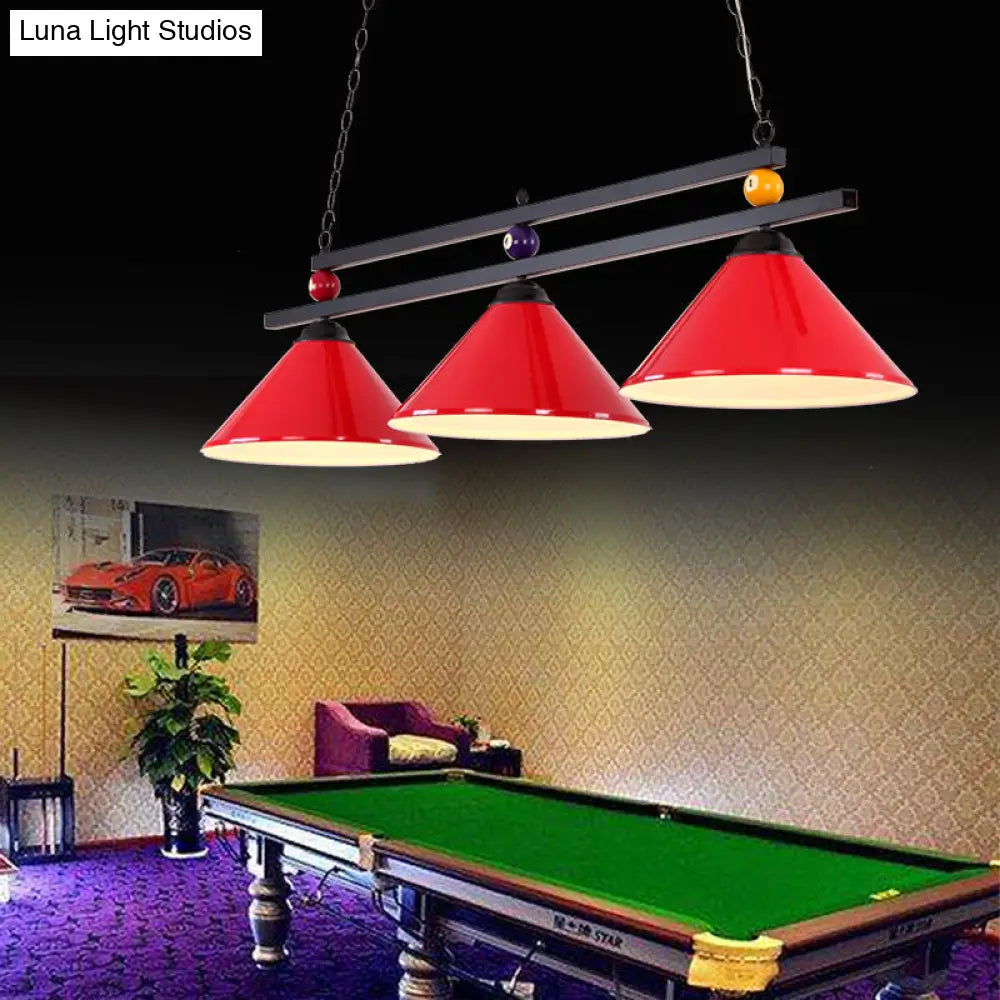 Metal Hanging Island Light - Industrial Billiard Club Pendant