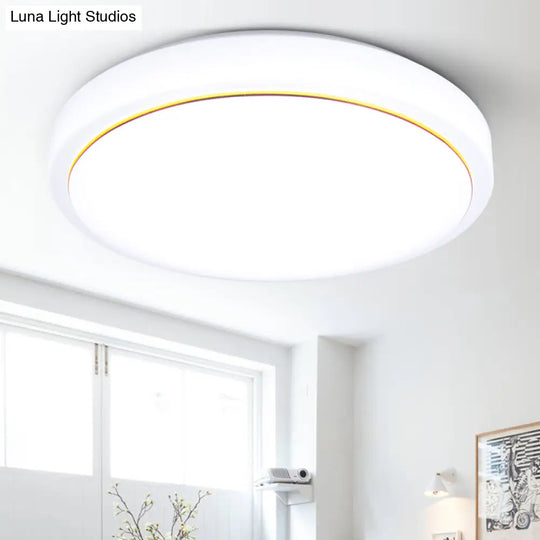 Metal Led Ceiling Light Fixture With Acrylic Shade For Hallway - Warm/White 7.5/9/12 Dia Gold / 7.5