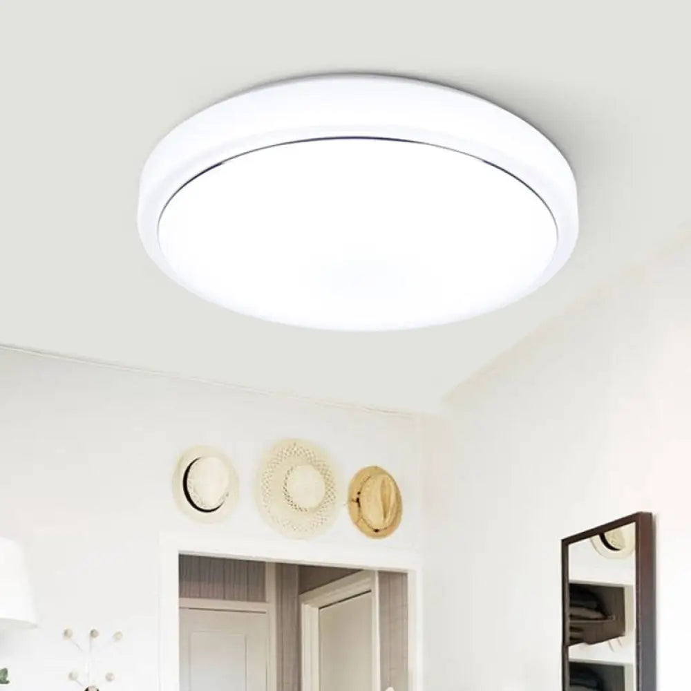 Metal Led Ceiling Light Fixture With Acrylic Shade For Hallway - Warm/White 7.5’/9’/12’ Dia