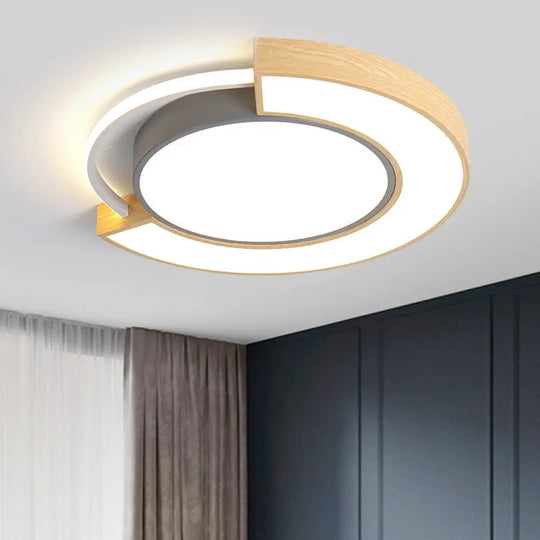 Metal Led Ceiling Light In Macaron Grey/Green With Warm/White - 16.5’/20.5’ Width Grey / 16.5’ Warm