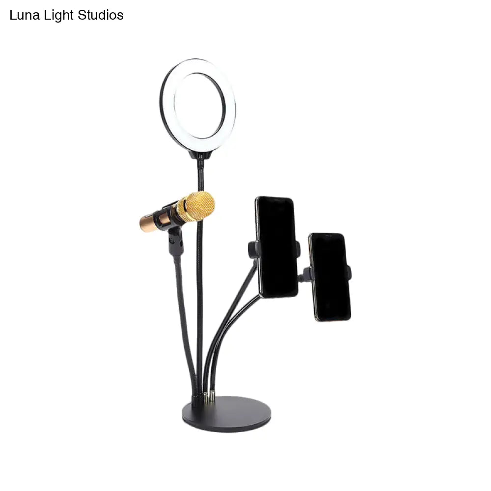 Metal Led Circle Mirror With Usb Port And Flash Lighting