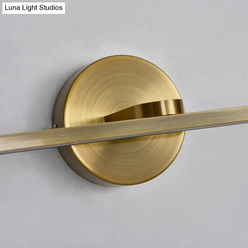 Metal Led Wall Light For Bath With Simple Style And Elliptical Sconce Fixture