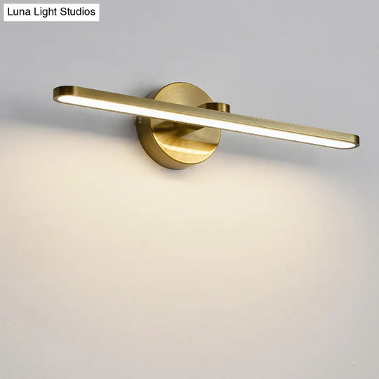 Metal Led Wall Light For Bath With Simple Style And Elliptical Sconce Fixture