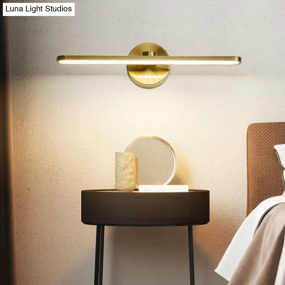 Metal Led Wall Light For Bath With Simple Style And Elliptical Sconce Fixture