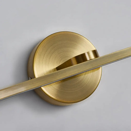 Metal Led Wall Light For Bath With Simple Style And Elliptical Sconce Fixture Brass / 12 Warm