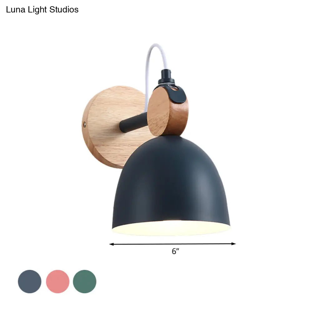 Metal Macaron Wall Sconce Lamp Shade For Kids Bedroom And Shop - Single Head Light