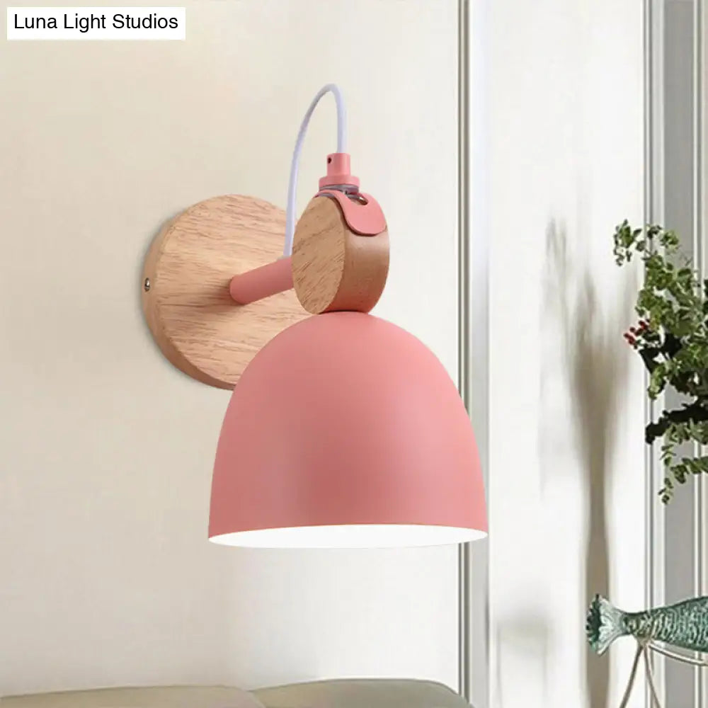 Metal Macaron Wall Sconce Lamp Shade For Kids Bedroom And Shop - Single Head Light