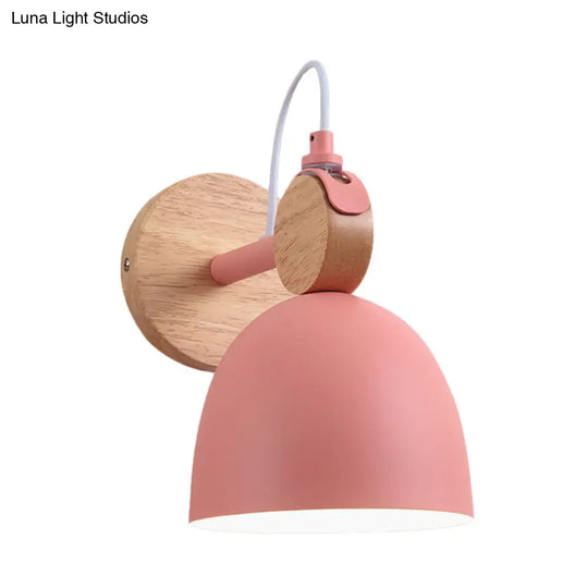 Metal Macaron Wall Sconce Lamp Shade For Kids Bedroom And Shop - Single Head Light