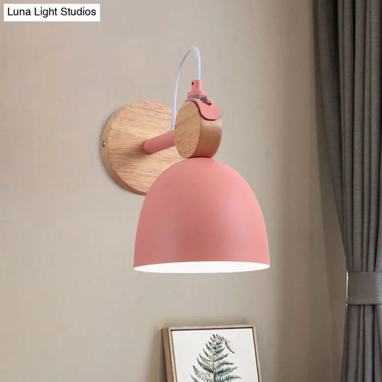 Metal Macaron Wall Sconce Lamp Shade For Kids Bedroom And Shop - Single Head Light