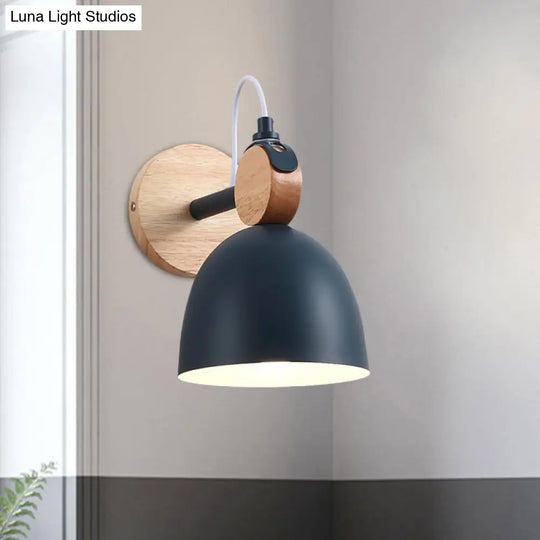 Metal Macaron Wall Sconce Lamp Shade For Kids Bedroom And Shop - Single Head Light