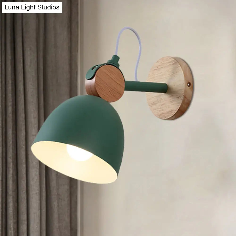 Metal Macaron Wall Sconce Lamp Shade For Kids Bedroom And Shop - Single Head Light