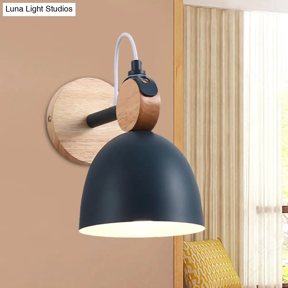 Metal Macaron Wall Sconce Lamp Shade For Kids Bedroom And Shop - Single Head Light Blue