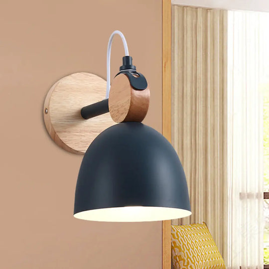 Metal Macaron Wall Sconce Lamp Shade For Kids Bedroom And Shop - Single Head Light Blue