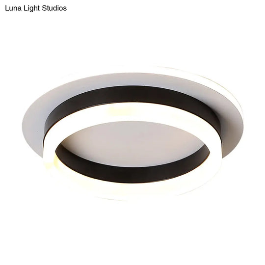 Metal Minimalist Led Flush Mount With Acrylic Diffuser - Small Corridor Ceiling Light Fixture