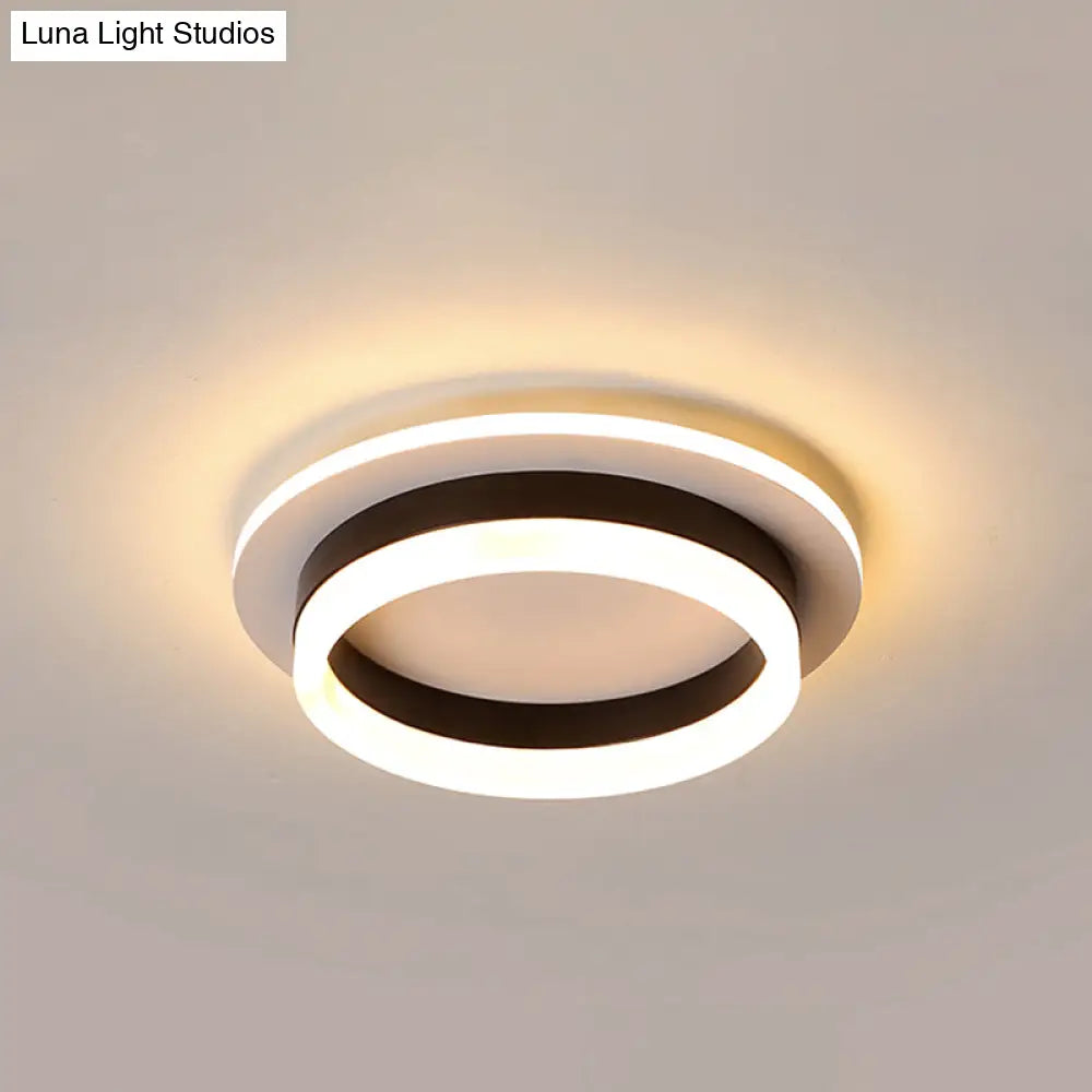 Metal Minimalist Led Flush Mount With Acrylic Diffuser - Small Corridor Ceiling Light Fixture