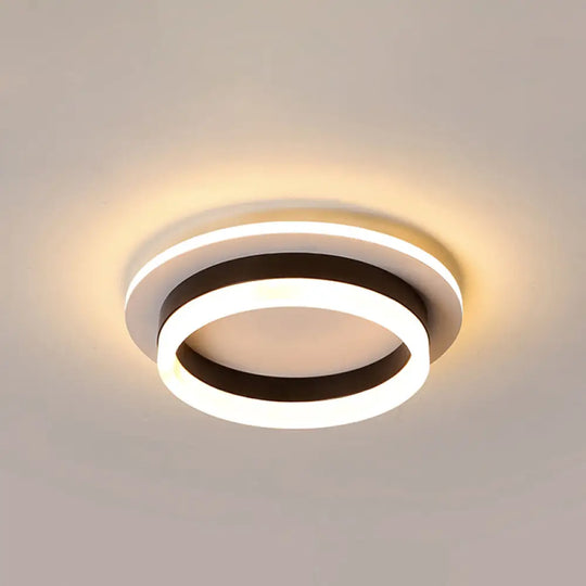 Metal Minimalist Led Flush Mount With Acrylic Diffuser - Small Corridor Ceiling Light Fixture