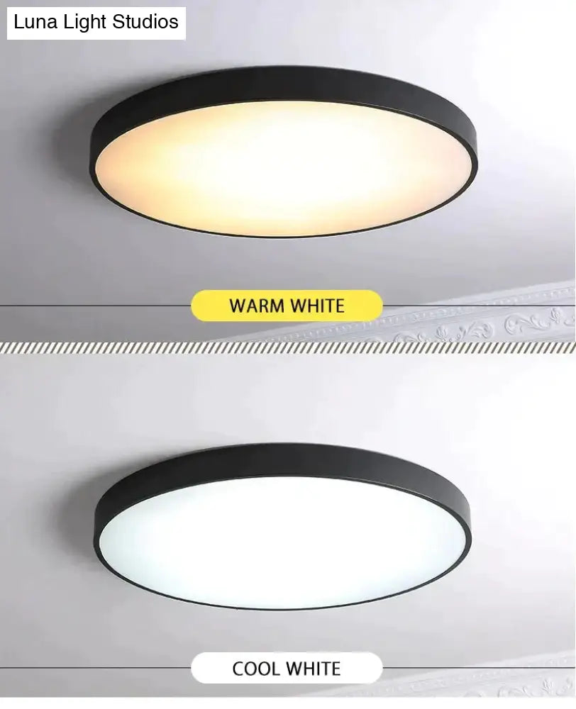 Metal Modern Led Ceiling Light Black&White Simple Chandelier Lamp For Living Room Bedroom Dining