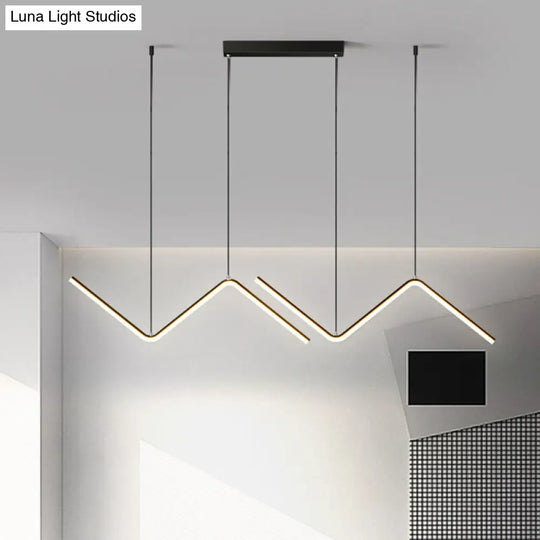Modern Black/Gold Led Multi-Light Ceiling Fixture With Thin Metal Suspension And Warm/White Glow
