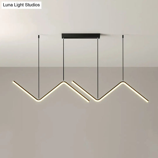 Modern Black/Gold Led Multi-Light Ceiling Fixture With Thin Metal Suspension And Warm/White Glow