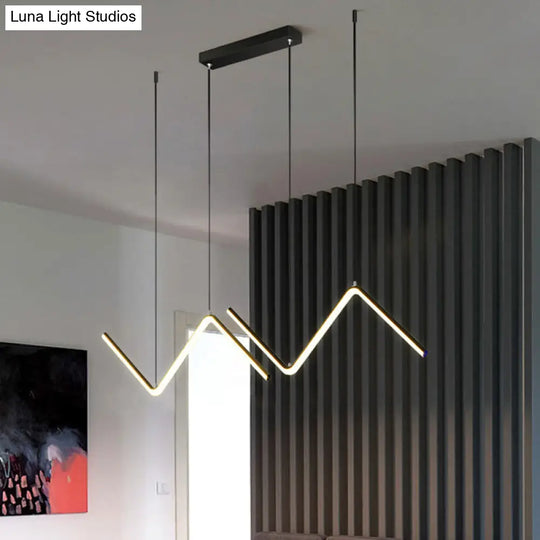 Modern Black/Gold Led Multi-Light Ceiling Fixture With Thin Metal Suspension And Warm/White Glow