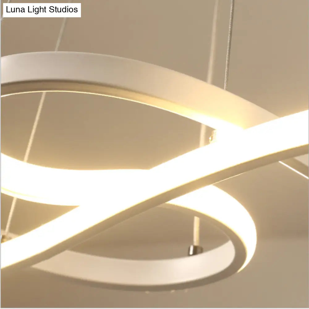 Sleek Led Pendant Chandelier: Metal Musical Note Shape For Table Suspensions