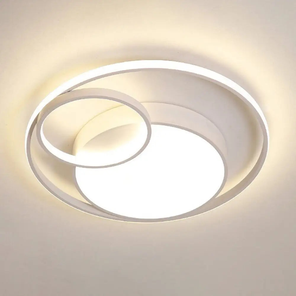 Metal Nordic Halo Led Bedroom Ceiling Light Fixture White / 19.5’ Warm