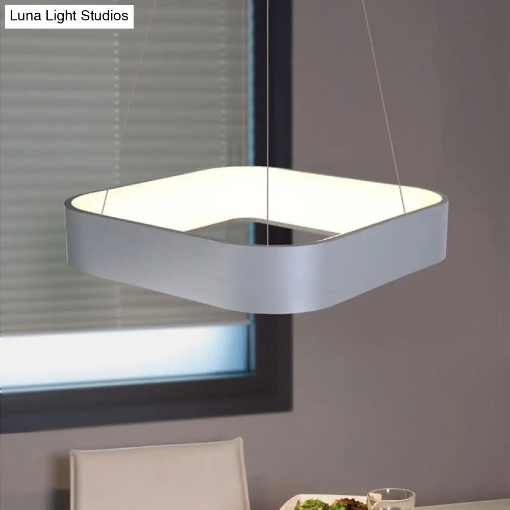 Sleek Metal Pendant Ceiling Light - Simple Design Gray Or White 1 Head Warm/White 18 23.5 Wide