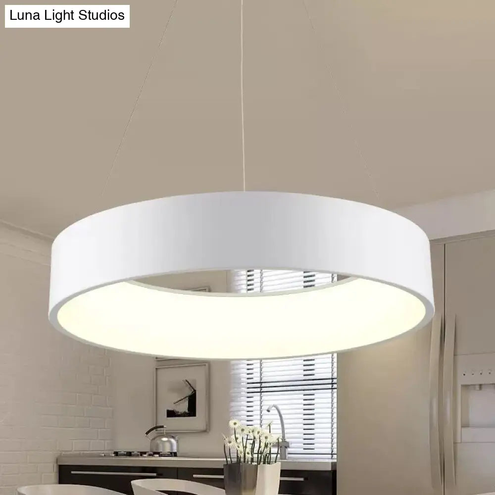 Sleek Metal Pendant Ceiling Light - Simple Design Gray Or White 1 Head Warm/White 18 23.5 Wide