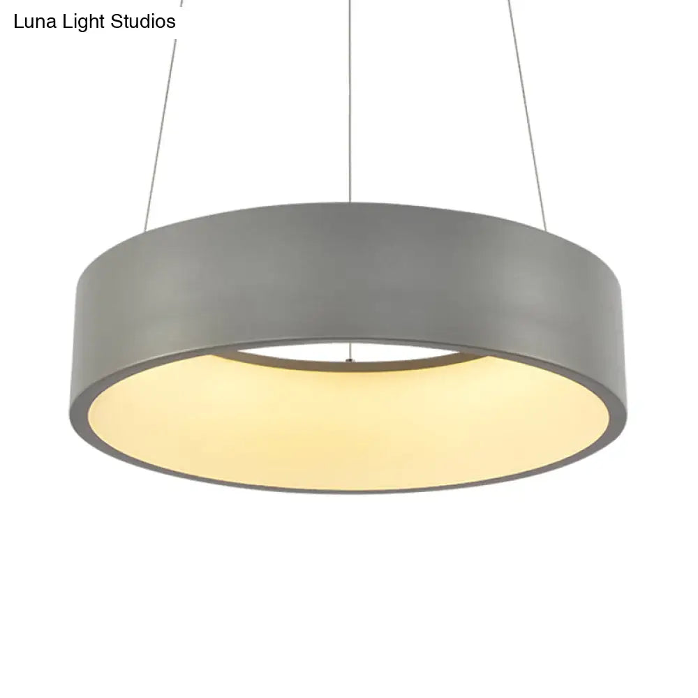 Sleek Metal Pendant Ceiling Light - Simple Design Gray Or White 1 Head Warm/White 18 23.5 Wide