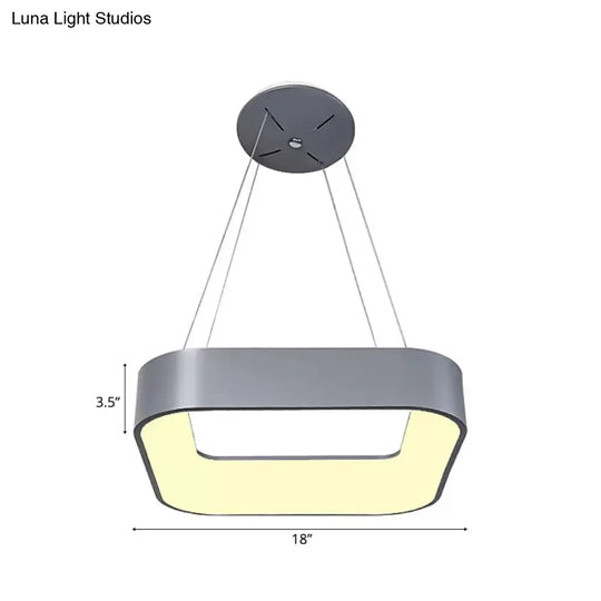 Sleek Metal Pendant Ceiling Light - Simple Design Gray Or White 1 Head Warm/White 18 23.5 Wide