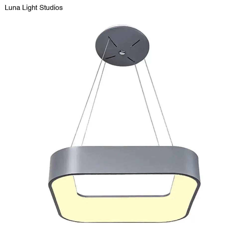 Sleek Metal Pendant Ceiling Light - Simple Design Gray Or White 1 Head Warm/White 18 23.5 Wide