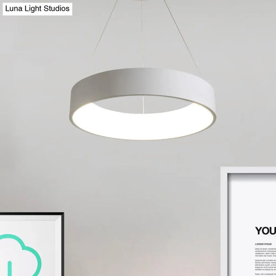 Sleek Metal Pendant Ceiling Light - Simple Design Gray Or White 1 Head Warm/White 18 23.5 Wide